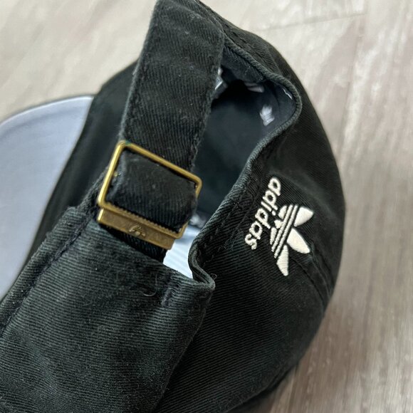 🧢 Adidas Originals Black Trefoil Logo Strapback Hat - Picture 6 of 8